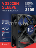 Вентилятор VD8025H sleeve (скольжение) 24V - st-e.info - Иваново