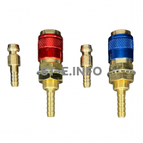 Комплект разъемов быстросъемных красный + синий с соединителем М6 - st-e.info - Иваново